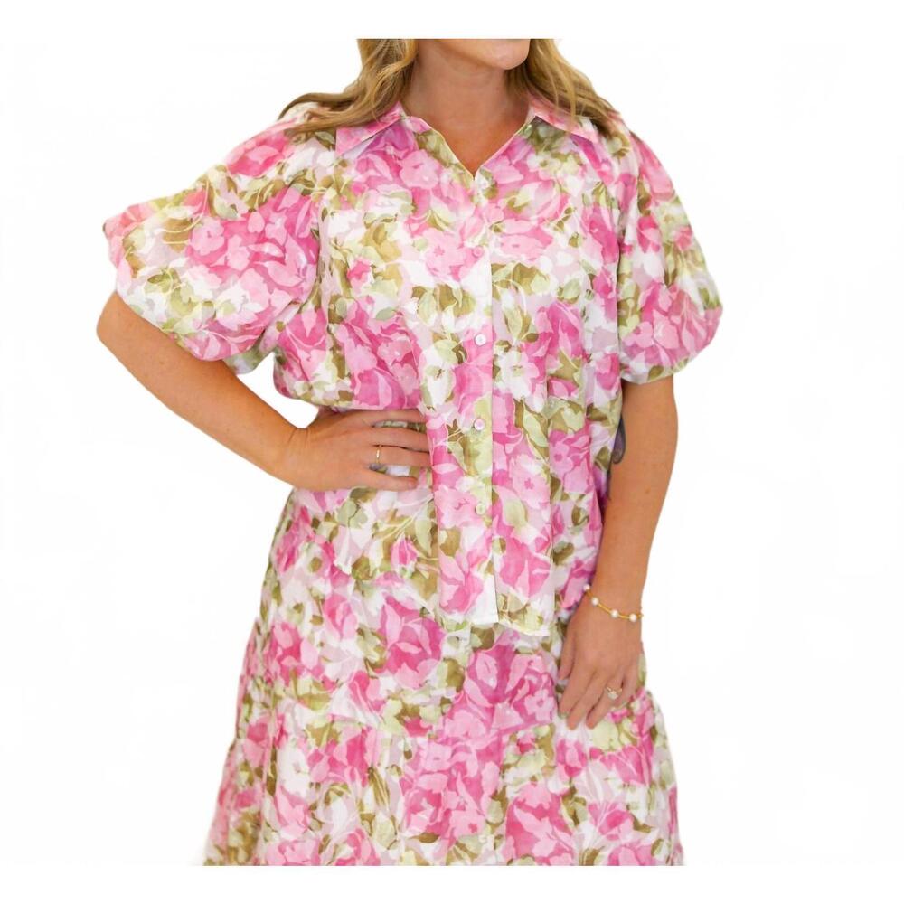 NEW JOH jinger top in pink floral
